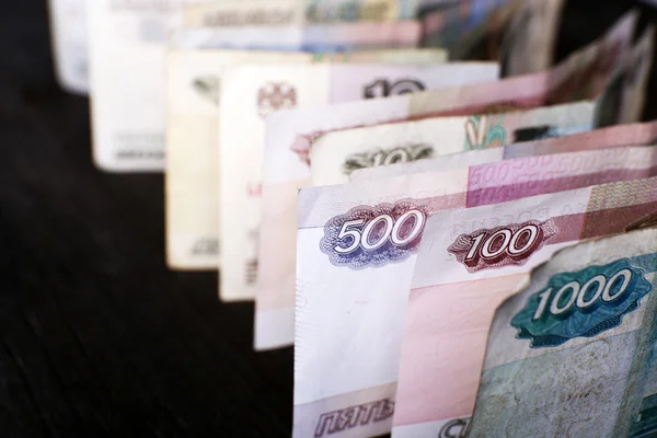 Stack of money on table close up — Stock Photo, Image