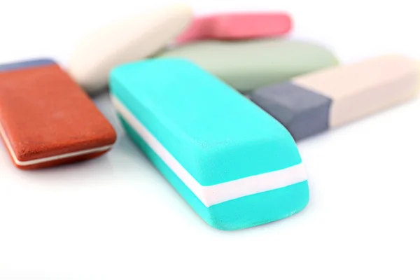 Group of erasers, closeup — Stock Photo, Image