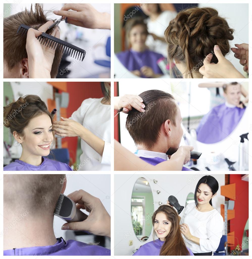 Beauty salon collage