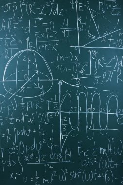 Kara tahta arka plan üzerinde matematik formülleri