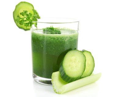 Bardak beyaz izole sağlıklı taze meyve suyu