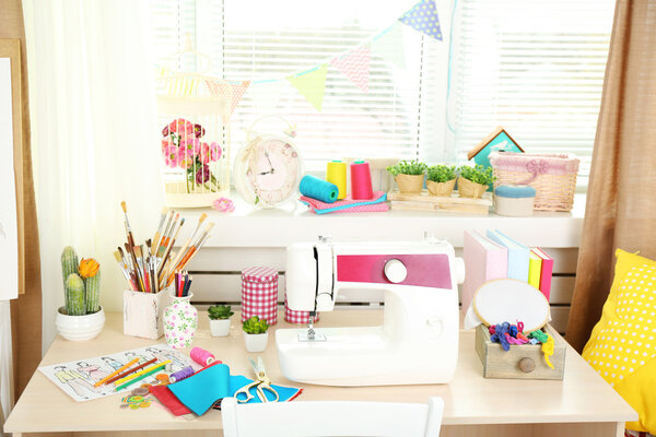 Beautiful comfortable seamstress workplace
