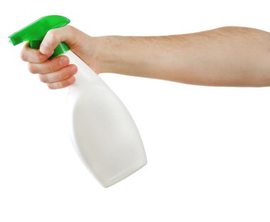Erkek el spreyi beyaz arka plan üzerinde izole
