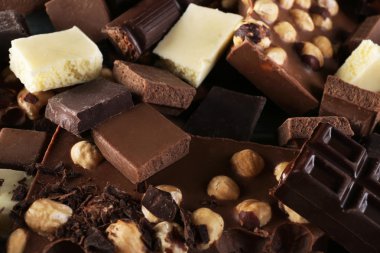 çikolata fındık, closeup ile kümesi