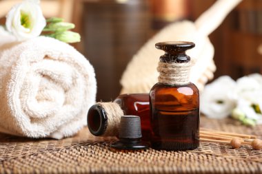 güzel spa kompozisyon aroma yağı tablo ile yakın çekim