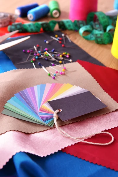 Campioni di tessuto colorato, primo piano — Foto Stock