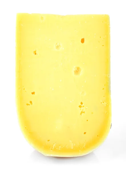 Stück Käse isoliert auf weiß — Stockfoto