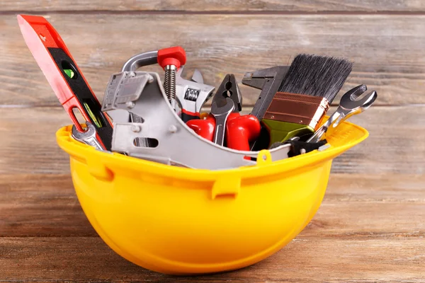 Construction tools with helmet — Stock Photo, Image