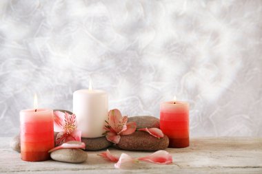 Natürmort spa mum ışık duvar kağıdı arka plan üzerinde