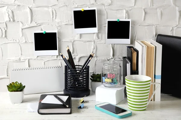 Stylish workplace at home or studio — Stock Photo, Image
