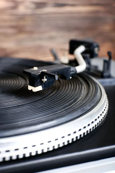 Vintage turntable vinyl record player close up — Stock Photo, Image