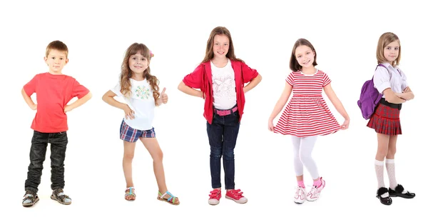 Petits Enfants Isolés Sur Blanc — Photo