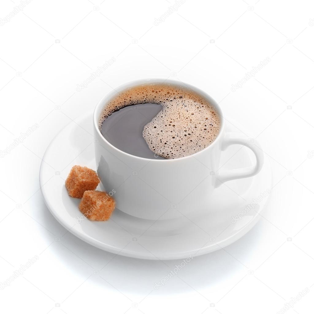 Cup of coffee isolated on white