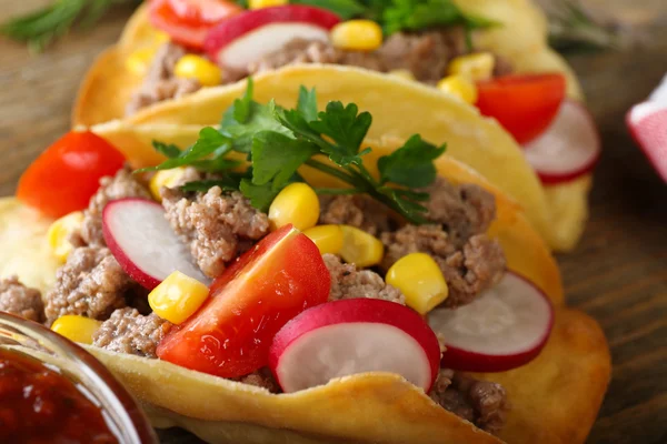 Comida mexicana Taco, close-up — Fotografia de Stock