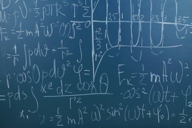 Kara tahta arka plan üzerinde matematik formülleri