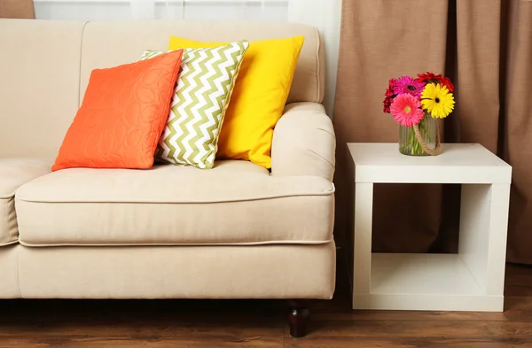 Modern interior with comfortable sofa in room — Stock Photo, Image