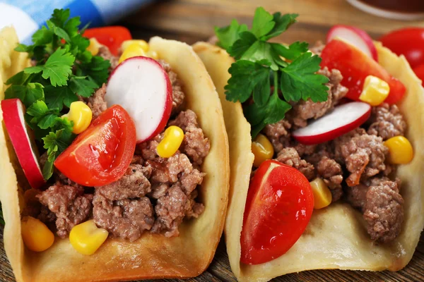 Comida mexicana Taco, close-up — Fotografia de Stock