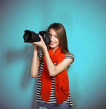 genç kadın fotoğrafçı