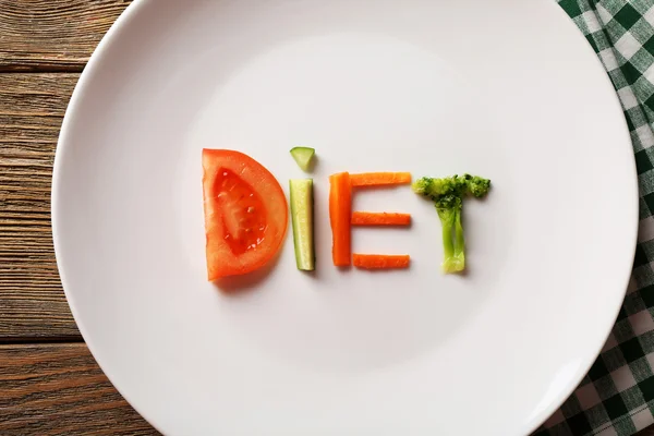 Word DIET made of sliced vegetables — Stock Photo, Image