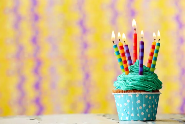 Delicious birthday cupcake — Stock Photo, Image