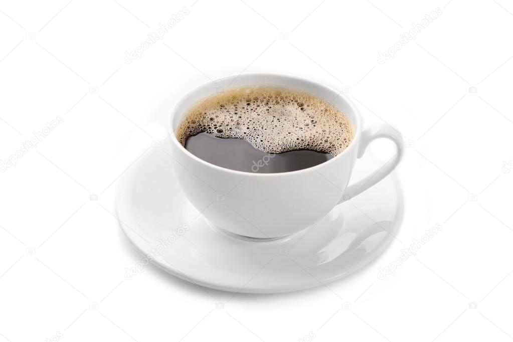 Cup of coffee isolated on white