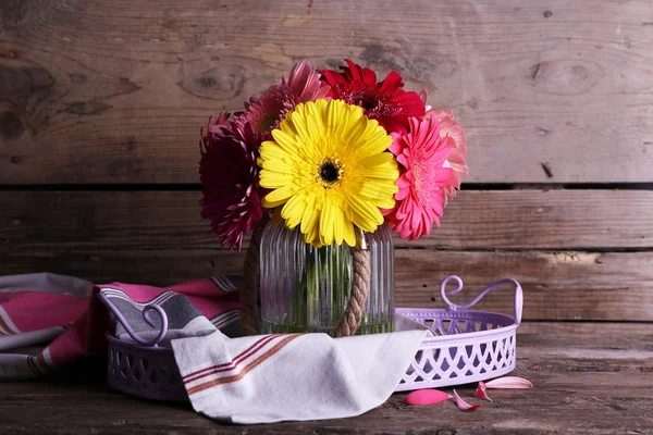 Still life with beautiful bright gerbera flowers — Stock Photo, Image