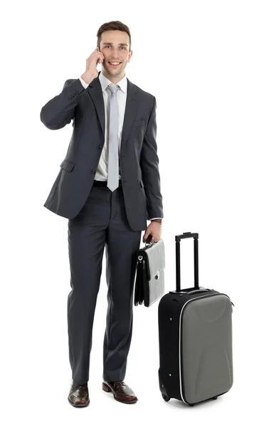 Man holding suitcase — Stock Photo, Image