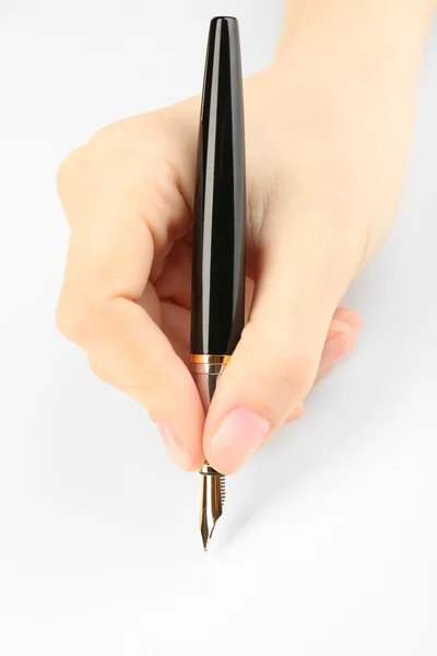 ペン付き女性の手 — ストック写真
