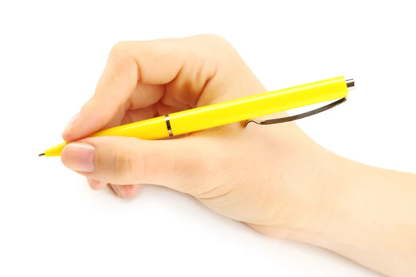 Vrouwelijke hand met pen — Stockfoto