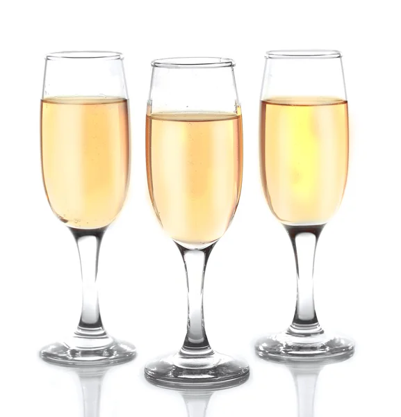 Glasses of champagne isolate on white — Stock Photo, Image