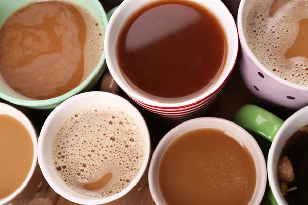 Cups of cappuccino, closeup — Stock Photo, Image