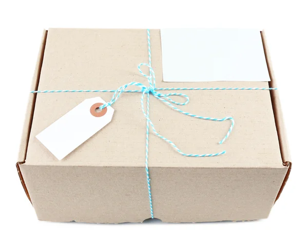 Mail package parcel isolated on white — Stock Photo, Image