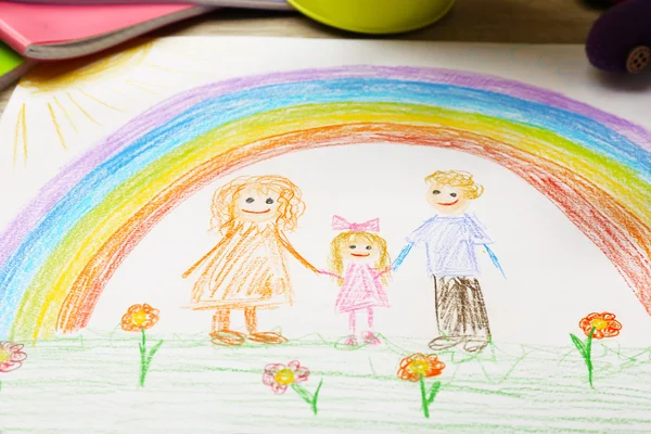 Kinder malen auf weißem Blatt — Stockfoto
