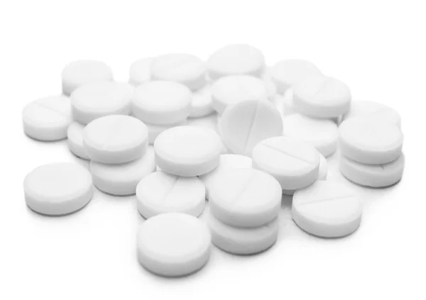 Pile of pills isolated on white — Stock Photo, Image