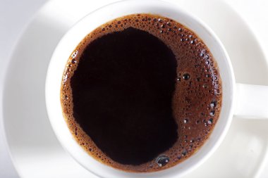 Bir fincan kahve, üst manzara.