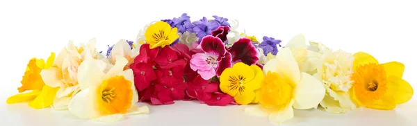 Beautiful bouquet of bright flowers isolated on white — Stock Photo, Image