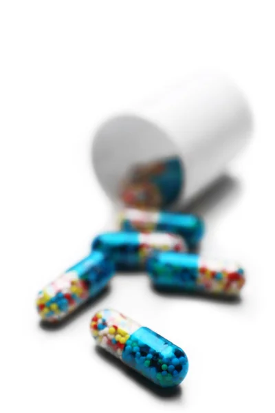 Pile of pills isolated on white — Stock Photo, Image