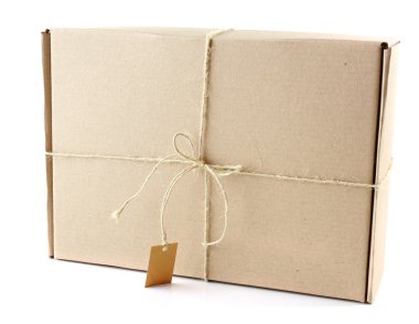 Posta paket parsel üzerinde beyaz izole