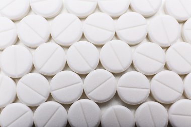 Beyaz hap, closeup yığını