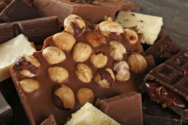 Set of chocolate with hazelnut — Stock Photo, Image