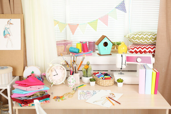 Beautiful comfortable seamstress workplace