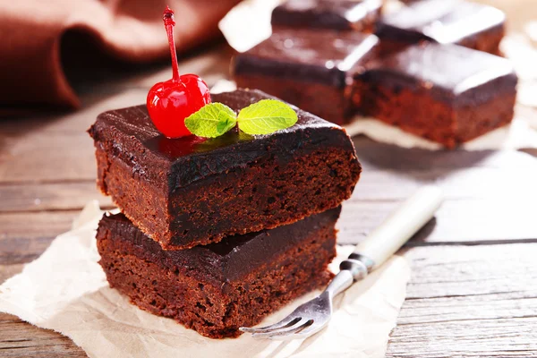 Leckere Schokoladenkuchen — Stockfoto