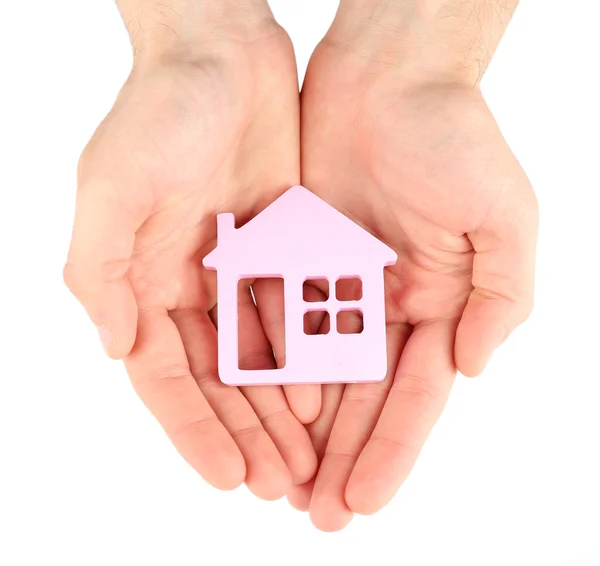 Female hands holding house isolated on white — Stock Photo, Image