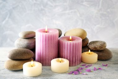 Natürmort spa mum ışık duvar kağıdı arka plan üzerinde