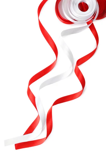 Colorful red and white ribbons — Stock Photo, Image