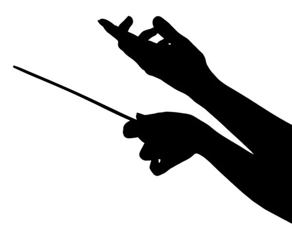 Music conductor hands with stick