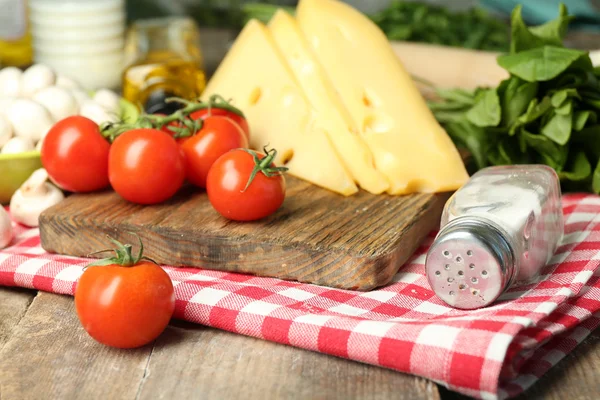 Food ingredients for cooking on table close up — Stock Photo, Image