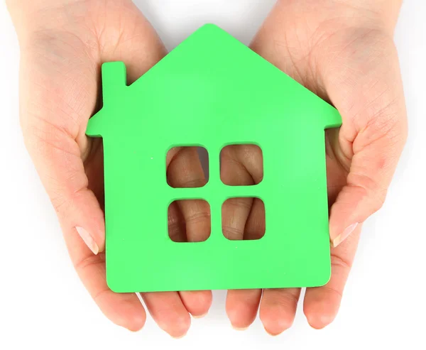 Hands with model of house — Stock Photo, Image