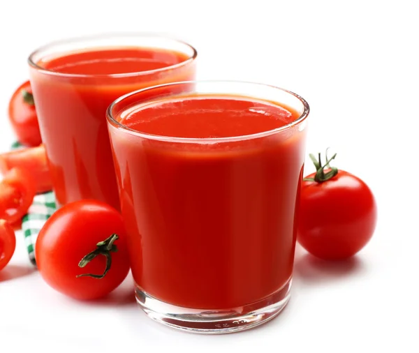 Glasses of fresh tomato juice — Stock Photo, Image