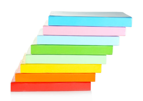 Stack of books isolated on white